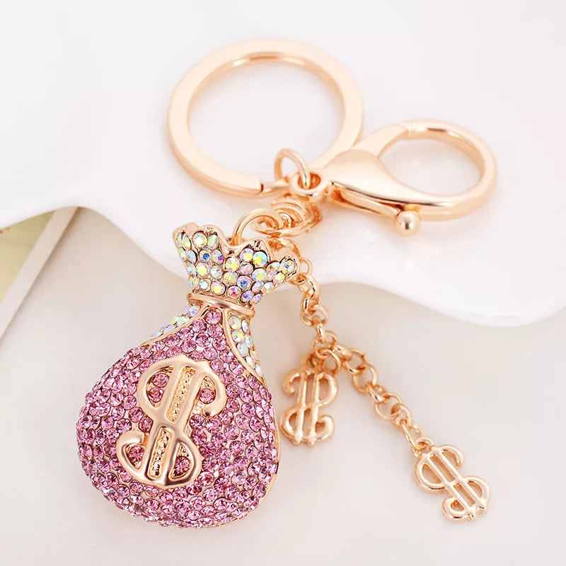 Money Bag Rhinestone Key Chain