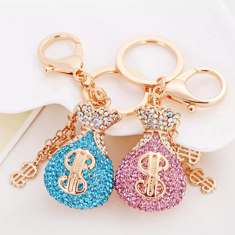 Money Bag Rhinestone Key Chain