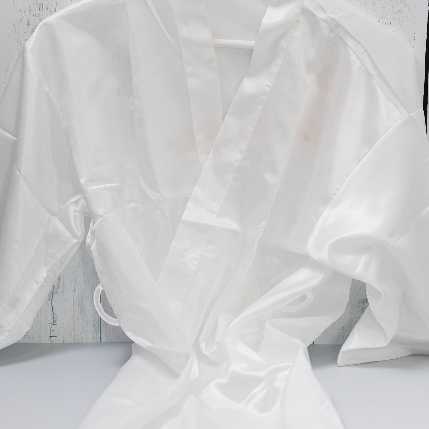 White Satin Robe | Creator Embroidered in Gold Lettering