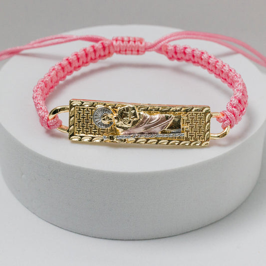Mexican Bracelets | Handmade Woven Pulsera - 14K Gold Plated San Judas