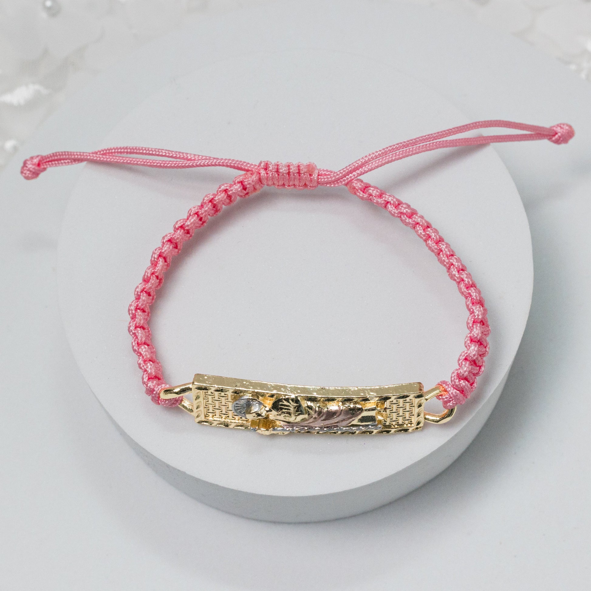 Mexican Bracelets Handmade Woven Pulsera 14K Gold Plated San Judas