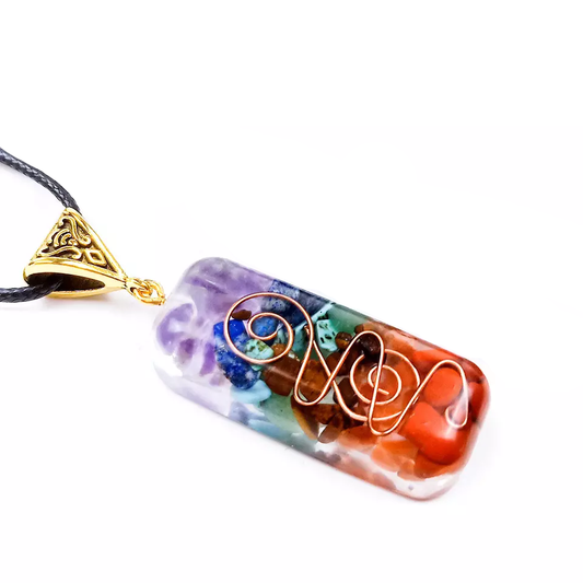 7 Chakra Stones Necklace on Adjustable Leather Rope