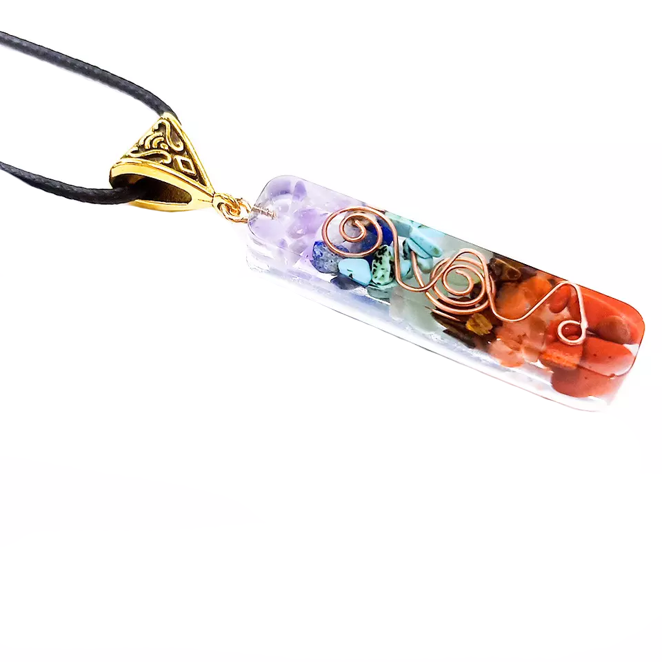 7 Chakra Stones Necklace on Adjustable Leather Rope