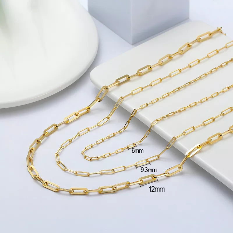 Paperclip Link Necklace - 14K Gold Plated Over Sterling Silver