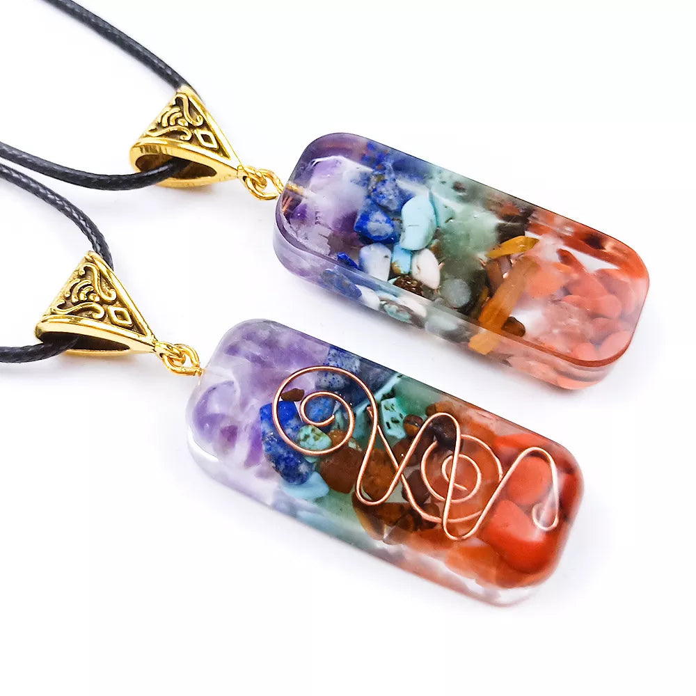 7 Chakra Stones Necklace on Adjustable Leather Rope