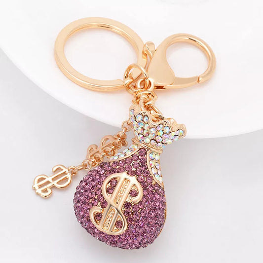 Money Bag Rhinestone Key Chain
